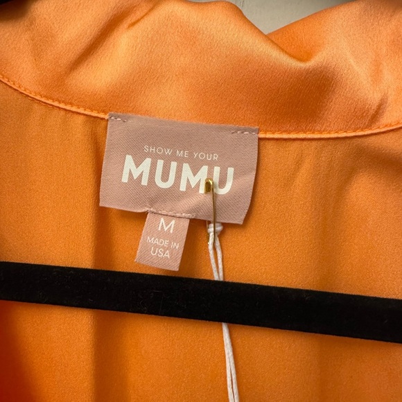 NWT Show Me Your Mumu Clara Collared Mini Dress Orange Size M Cantaloupe - Picture 6 of 11